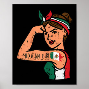 Affiche Fillette Mexicaine Mujer Rosie Riveter Cinco De Ma