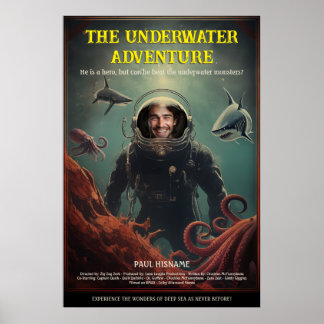 Affiche Film d'aventure sous-marine personnalisé