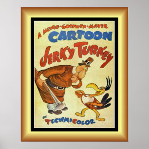 Affiche Film de dessin animé, Jerky Turkey, Gold & Black B