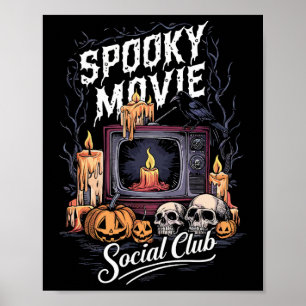 Affiche Film éffrayant Social Club Tv Vintage Halloween Ho