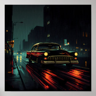 Affiche Film Noir à Haut Contraste : Conduite du Soir à Co
