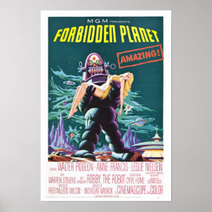 Affiche Film Sci-Fi classique de la planète interdite