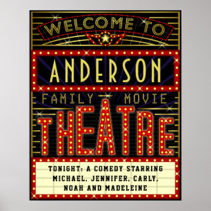 Affiche Film Theatre Marquee Home Cinéma   Nom personnalis