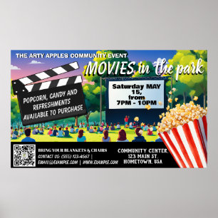 Affiche Films dans le parc Banner code qr
