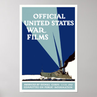Affiche Films officiels de guerre des États-Unis — Premièr