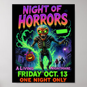Affiche Films Personnages Effrayant Film Nuit Horreurs 90s