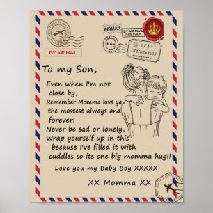 Affiche Fils d'amour Lettre À Ma Fille Vous Aime Bébé Ga