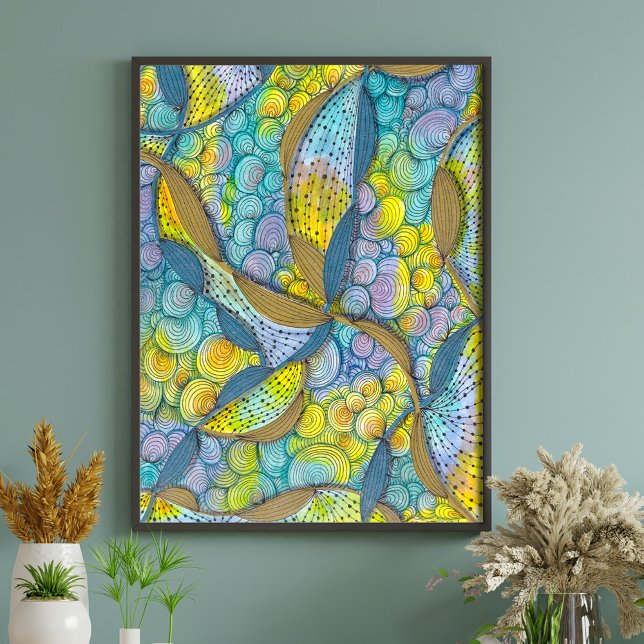 Affiche Fils de couleur dessinés à la main (Créateur téléchargé)