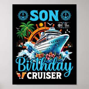 Affiche Fils du bateau de croisière d'anniversaire d'anniv