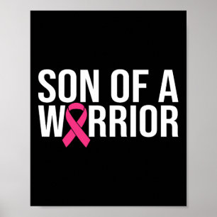 Affiche Fils D'Un Guerrier Pink Ribbon Cancer Du Sein