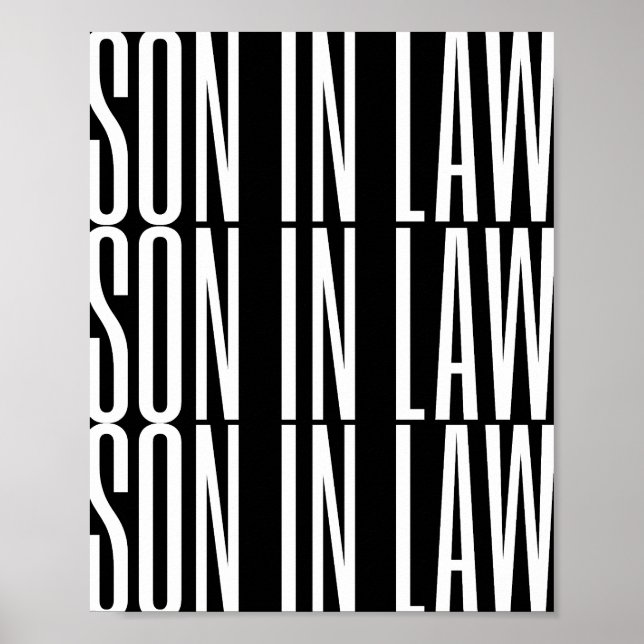 Affiche Fils en droit cadeau Black arrière - plan design C (Devant)
