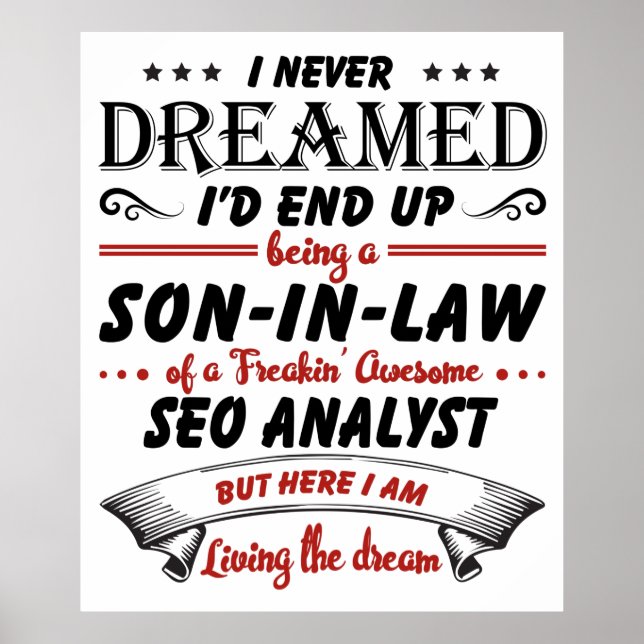 Affiche Fils En Droit De L'Awesome Analyste SEO (Devant)