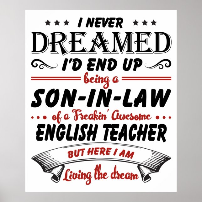 Affiche Fils En Droit De L'Enseignant Anglais Awesome (Devant)