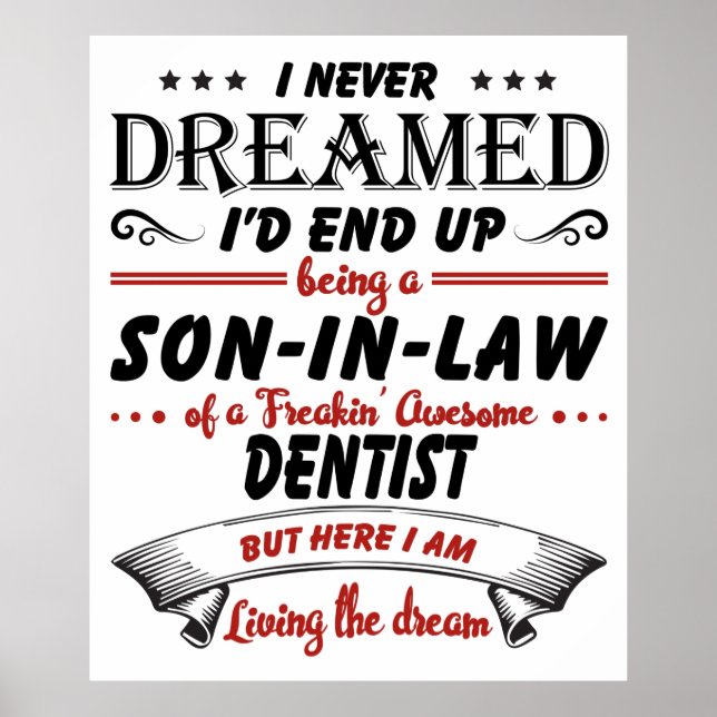 Affiche Fils En Droit D'Un Dentiste Awesome (Devant)