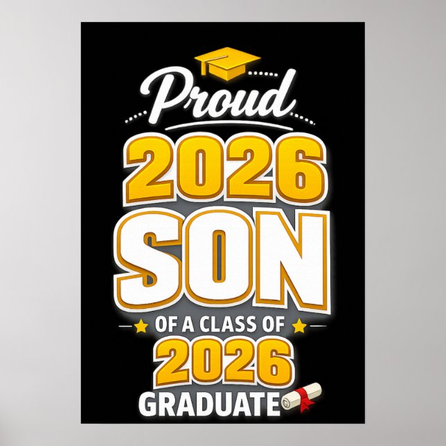 Affiche Fils fier d'un diplômé de la promotion 2026 remise (Devant)