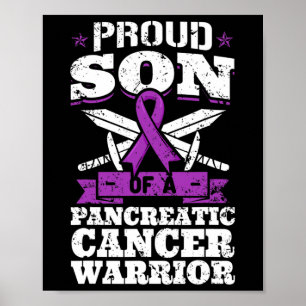 Affiche Fils Fiers D'Un Cancer Pancréatique Guerrier Sensi