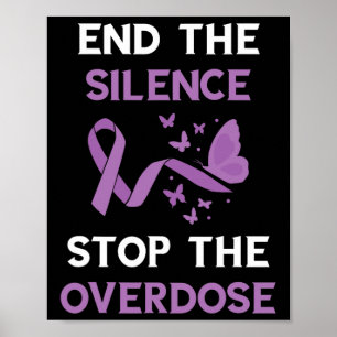 Affiche Fin à la stigmatisation Ruban violet Mois de sensi