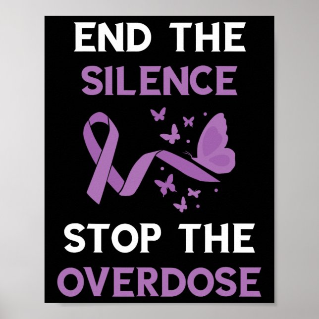 Affiche Fin à la stigmatisation Ruban violet Mois de sensi (Devant)