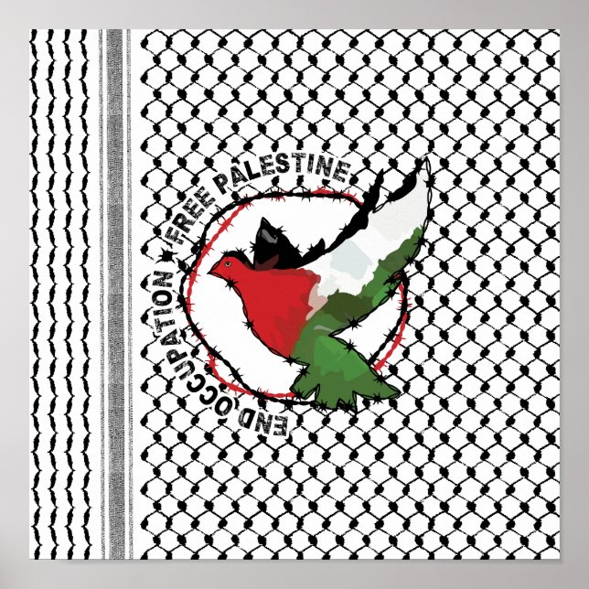 Affiche Fin de l'occupation Libérez la Palestine Palestini (Devant)