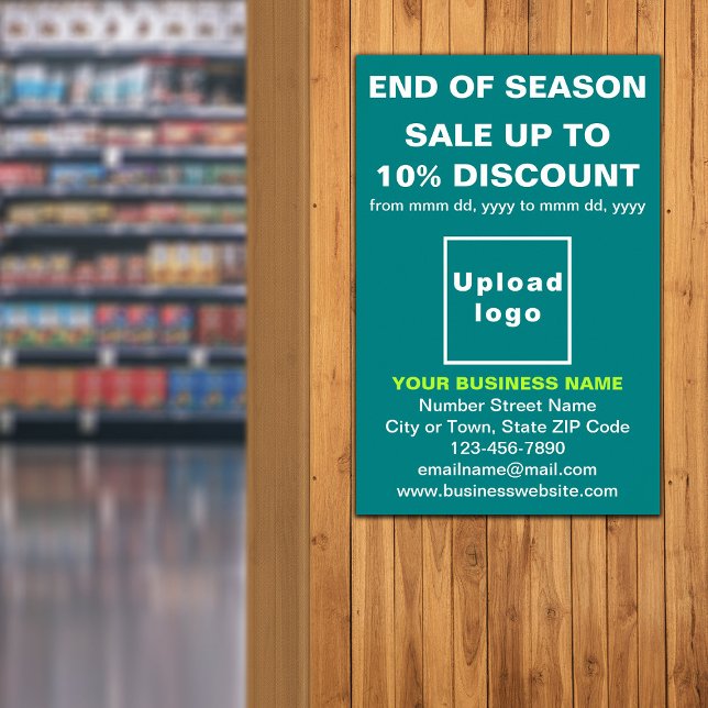 Affiche Fin de saison Vente Commerce Turquoise Green Poste (Créateur téléchargé)
