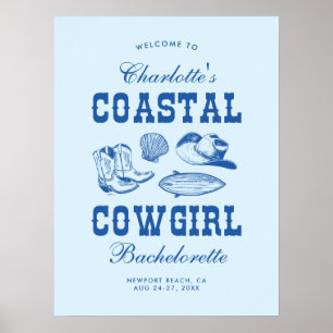 Affiche Fin de semaine de bachelorette Coastal Cowgirl