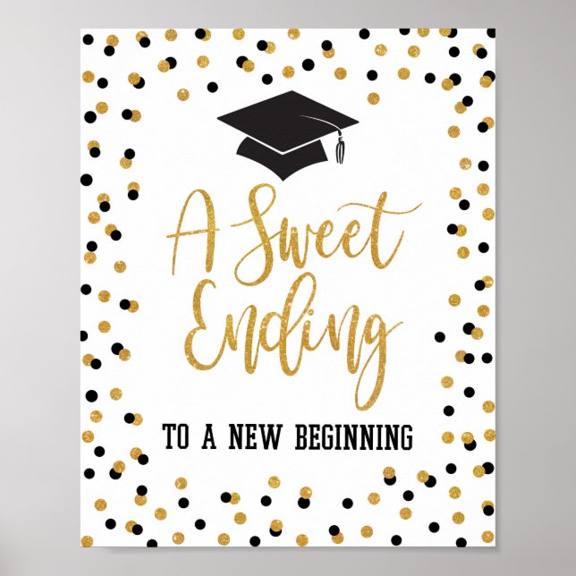 Affiche Fin douce à un nouveau panneau de début de diplôme (Devant)