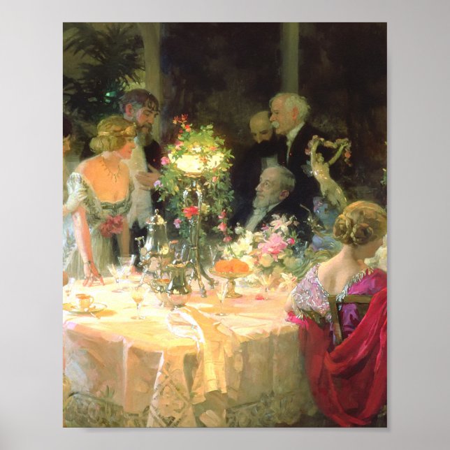 Affiche Fin Du Dîner 1913 Par Jules Alexandre Grun (Devant)