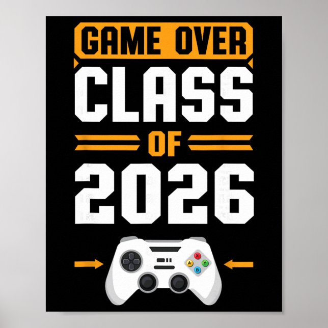 Affiche Fin du jeu Cl de 2026 Gamer garçons filles remise  (Devant)