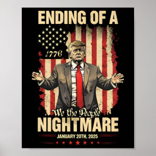 Affiche Fin D'Une Nuit D'Inauguration Effrayante De Trump 