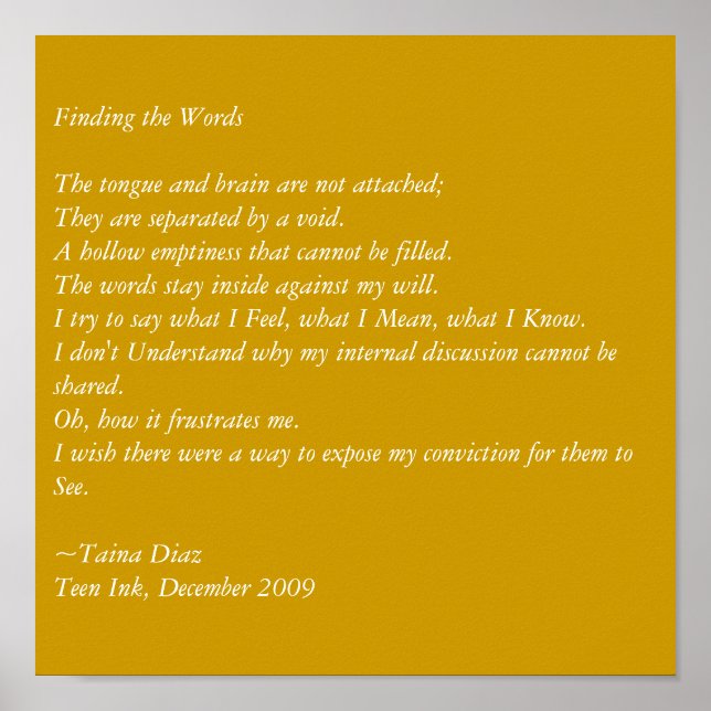 Affiche Finding the Words (Devant)