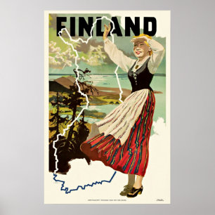 Affiche Finlande de Vintage voyage