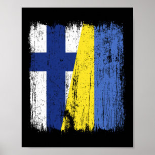 Affiche Finlande Ukraine Demi-drapeau Patrimoine finlandai