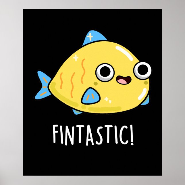 Affiche Fintastic Funny Fish Pun Dark BG (Devant)