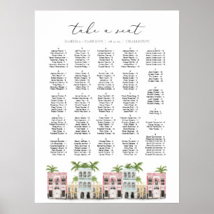 Affiche FIONA Charleston SC Rainbow Row Seins Chart