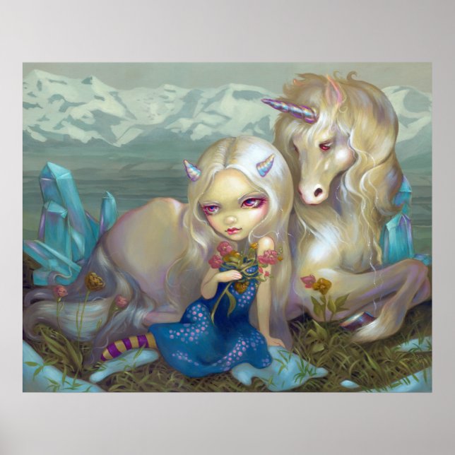 Affiche Fiona et Unicorn ART IMPRIMER fée de glace (Devant)