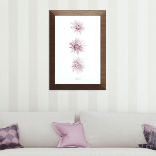 Affiche Fiore de fleurs roses duotone