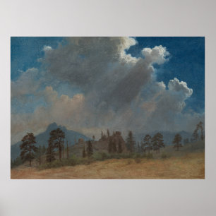 Affiche Fir Arbres et nuages de tempête