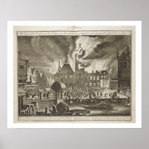 Affiche Fire at the old Amsterdam Town Hall, 17th July 165