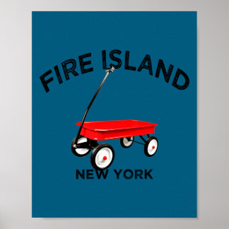 Affiche Fire Island Large Version Red Wagon Long Island Ny