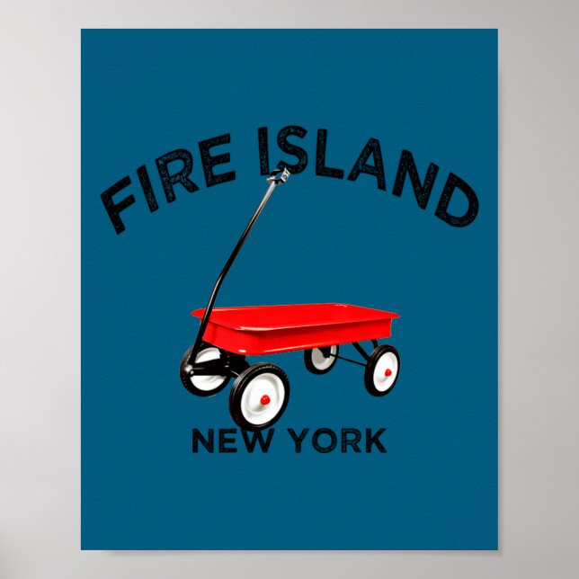 Affiche Fire Island Large Version Red Wagon Long Island Ny (Devant)