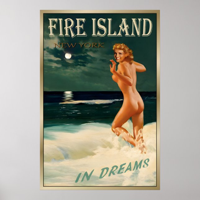 Affiche Fire Island New York Marilyn Monroe Plage Voyage (Devant)