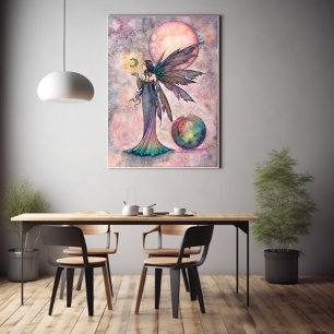 Affiche Fire Opal Moon Fairy Imaginaire Art par Molly Harr