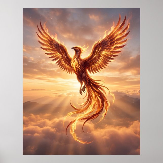 Affiche Fire Phoenix Rising Dawn (Devant)