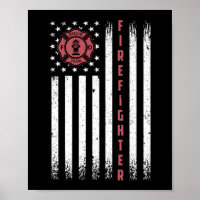Firefighter American Flag Thin Red Line Flag