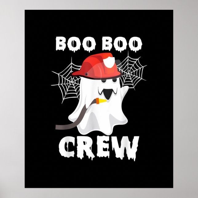 Affiche Firefighter Boo Boo Crew Halloween Ghost Fireman (Devant)