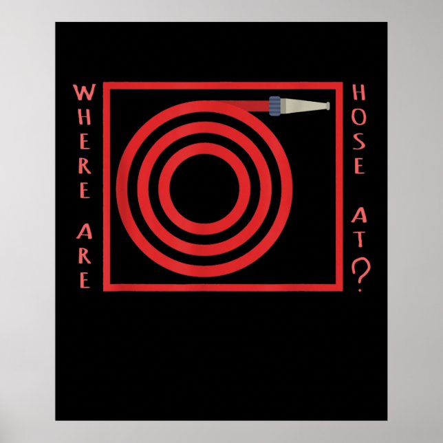 Affiche Firefighter Funny Pun Where Are Short At Fireman (Devant)