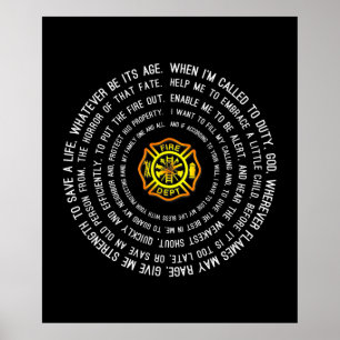 Affiche Firemans Prayer, Firefighter Motivational