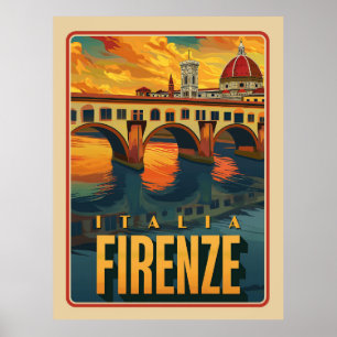 Affiche Firenze, Italia Vintage