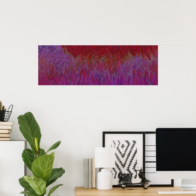 Affiche "Firestorme neurale" Abstraite" Rouge violet (Bureau à domicile)