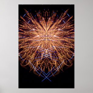 Affiche Fireworks Art: Gold and Blue 2